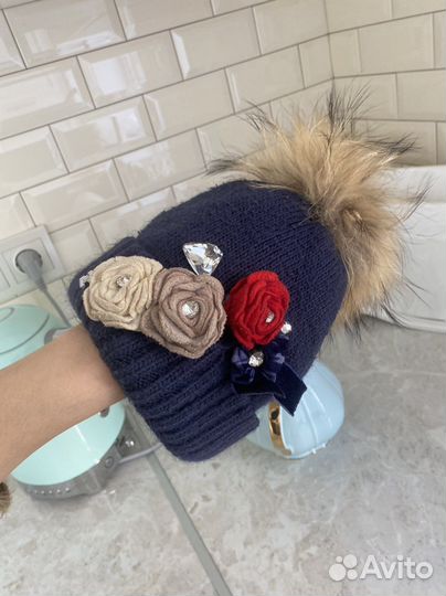 Шапка на девочку с 3 до 8 лет