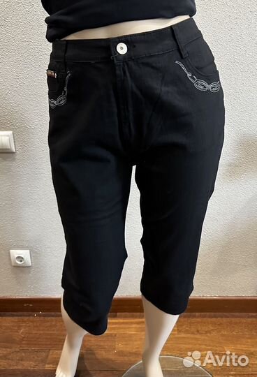 Брюки capri джинсовые большого размера