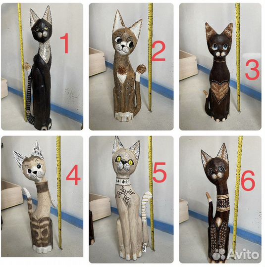 Статуи животных из дерева, фигуры животных