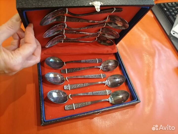 Набор десертных ложек 12шт(мельхиор) СССР в коробк