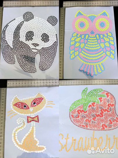Аппликации из пайеток без основы