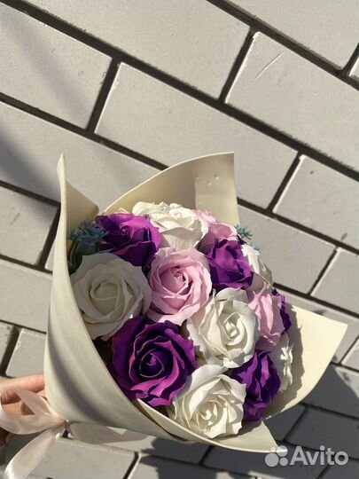 Букет из мыльных роз