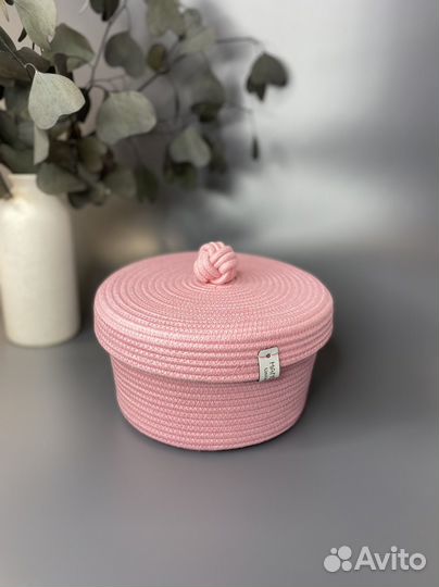 Корзина плетеная для хранения из хлопкового шнура