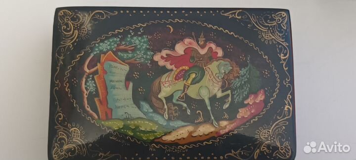 Шкатулка Палех,Федрскино. Ростовская финифть