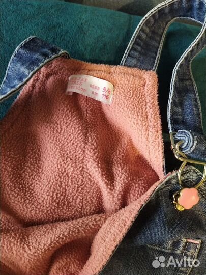 Полукомбинезон джинсовый утепленный