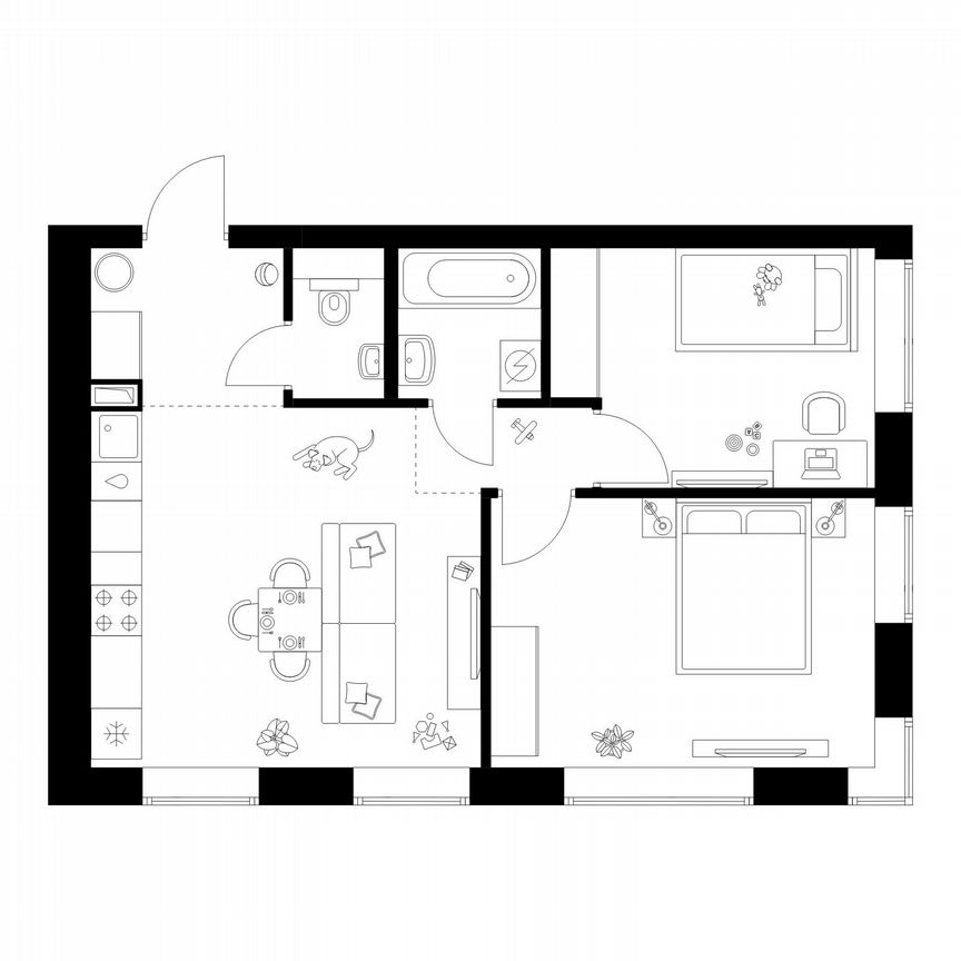 2-к. квартира, 52,4 м², 24/50 эт.