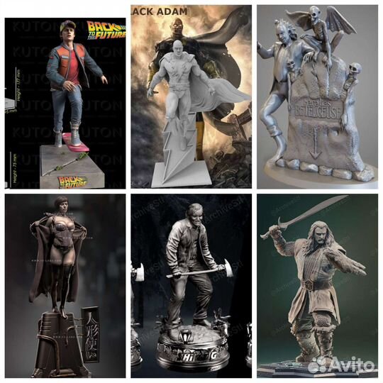 Много фигурок культовых персонажей из кино