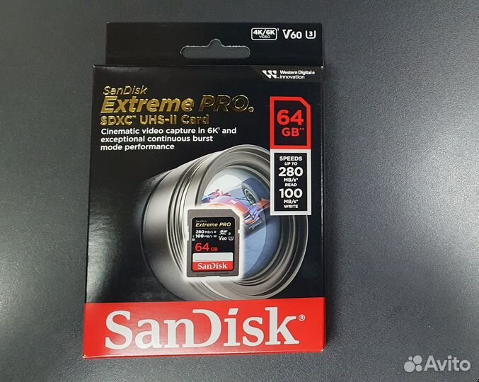 Карта памяти SanDisk sdxc 064GB Extreme PRO UHS-II