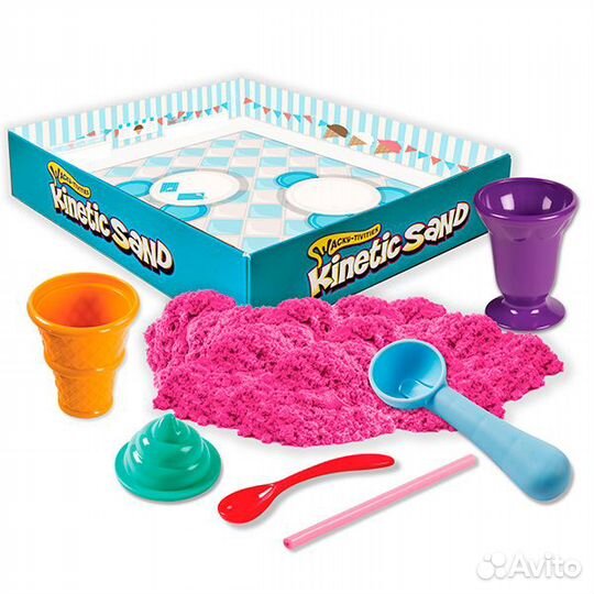 Песок для лепки Kinetic Sand Мороженое набор c фор