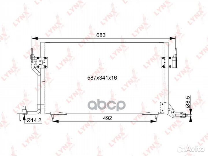 Радиатор кондиционера citroen Berlingo 1.1-1.8
