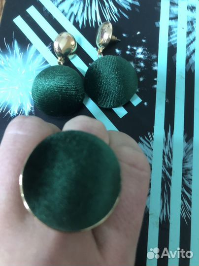 Комплект серьги и кольцо