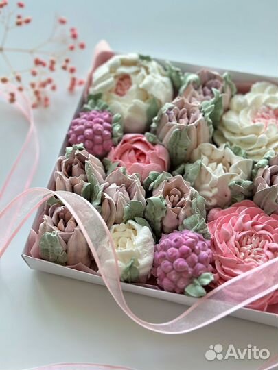 Цветы из зефира ручной работы