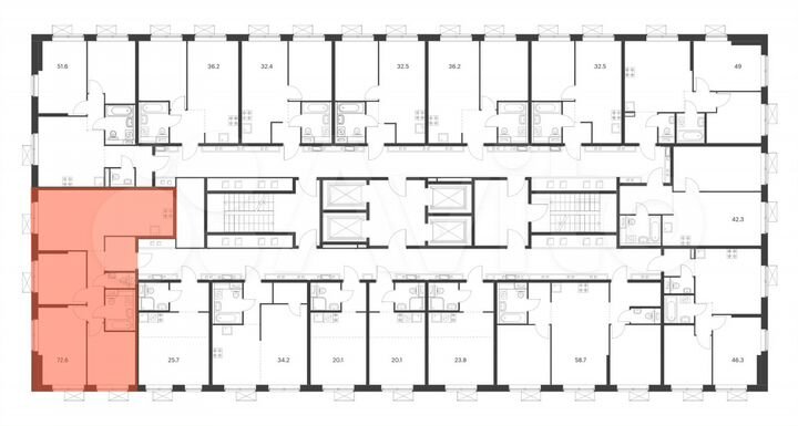 3-к. квартира, 72,6 м², 28/33 эт.