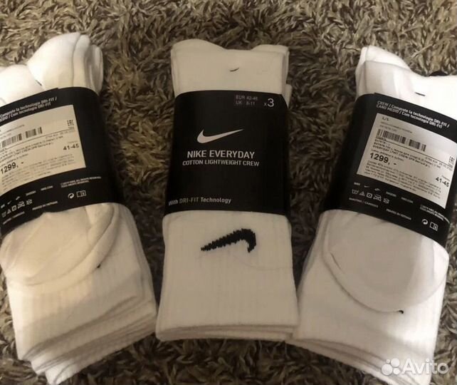Носки найк 6 пар оригинал