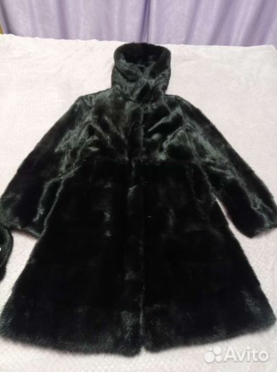Шуба норковая с капюшоном