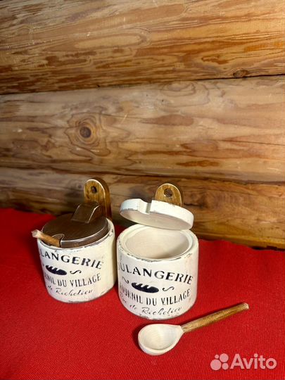 Солонка и сахарница с ложками «Старый Прованс»