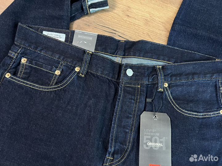 Levis 501 индиго W32 L34 оригинал селвидж