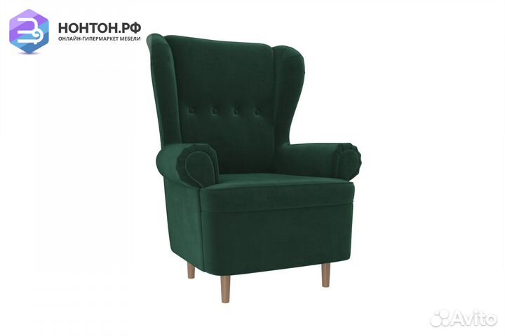 Кресло Торин велюр зеленый