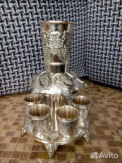 Коньячный набор с дозатором (мельхиор)