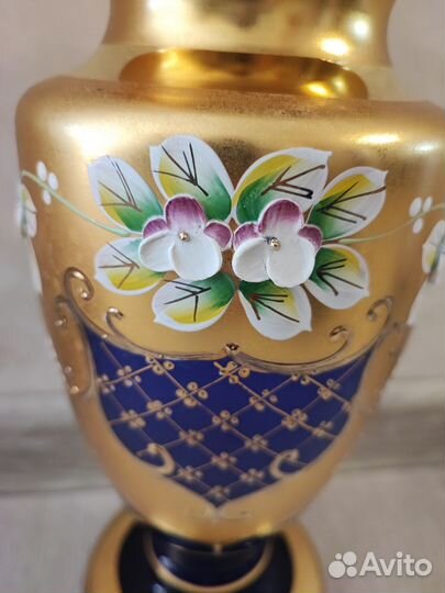 Ваза цветное стекло чехия