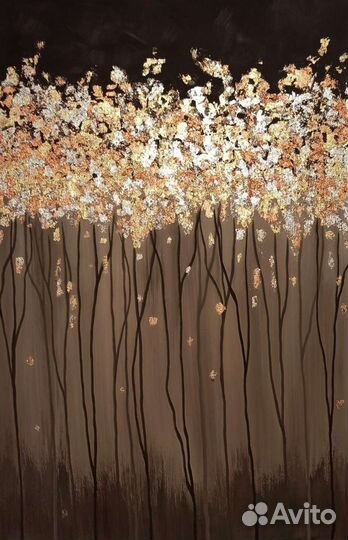 Картина интерьерная с золотом