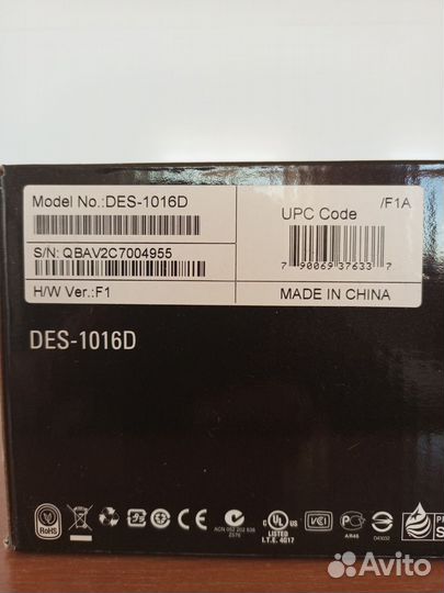 Неуправляемый коммутатор D-Link DES-1016D