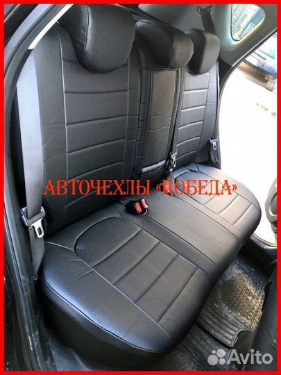 Чехлы Kia Soul 2 из экокожи чёрные Классика