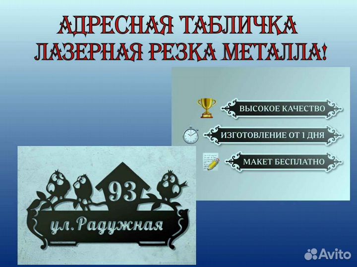 Стильная адресная табличка