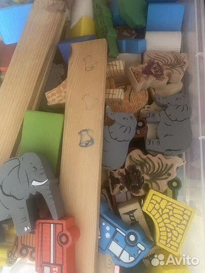 Большо набор деревянного конструктора Томик