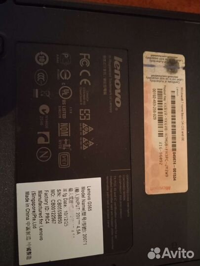 Ноутбук леново G565, 15.6mm