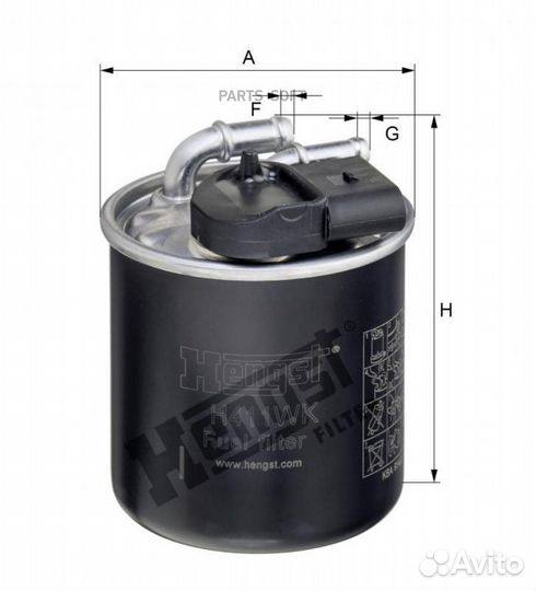 Hengst filter H411WK Фильтр топл.MB sprinter 2.2D