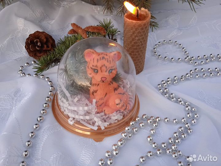 Тигрёнок в куполе мыло ручной работы