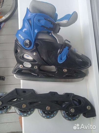 Коньки/ролики 2 в 1, р с 33 по 36