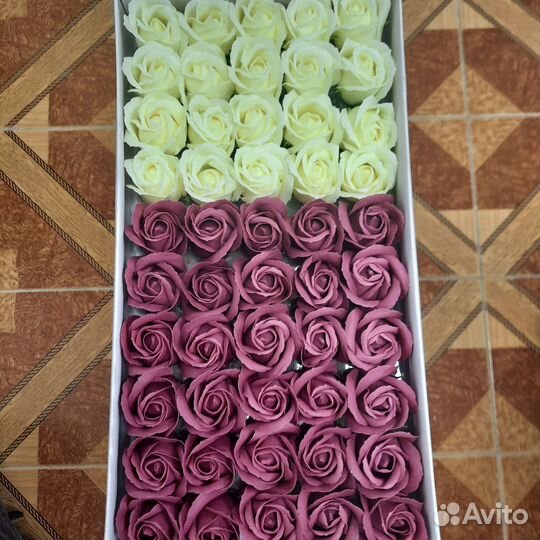 Мыльные розы в коробке