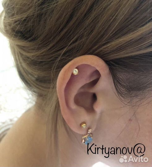 Прокол ушей, трагус, хрящик