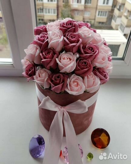 Букет из мыльных роз