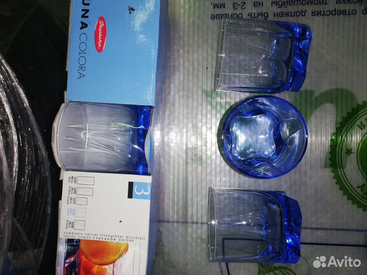 Наборы стаканов новые 3 шт