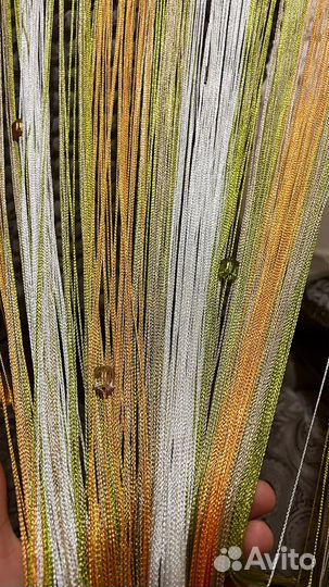 Шторы нити кисея с камнями