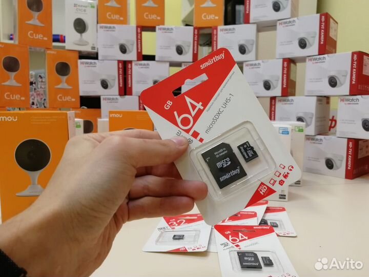 Карта памяти для видеокамер 64GB MicroSD Smartbuy