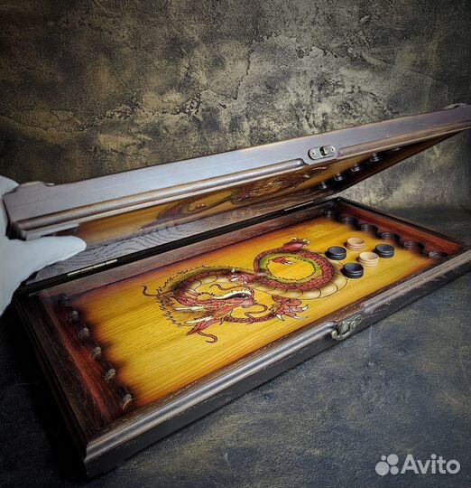 Нарды Дракон 60х30 см дуб, поталь