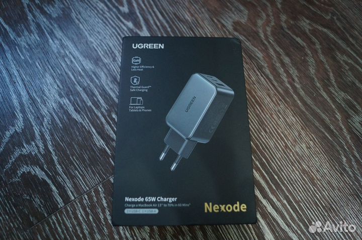 Зарядное устройство Ugreen GaN 65w (новое)