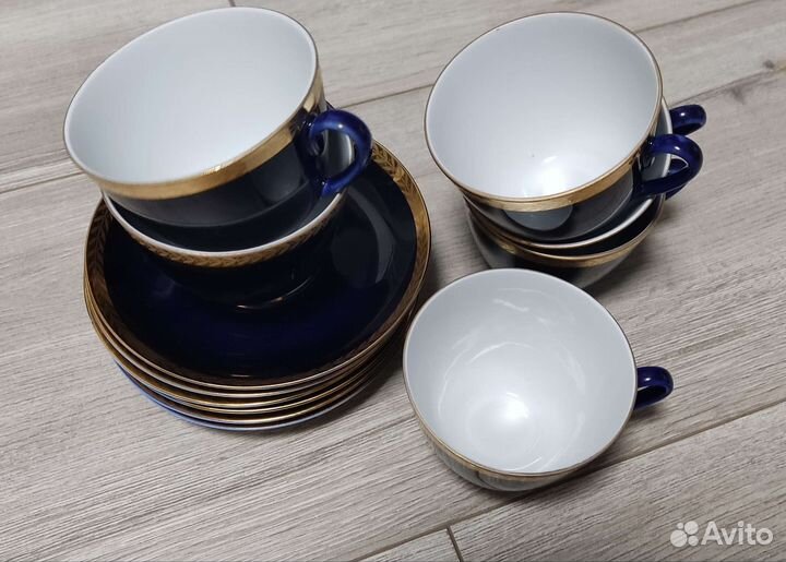 Чайный набор, 6 кружек, 6 тарелок