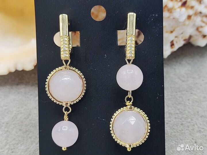 Серьги с натуральным камнем