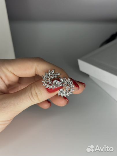 Серьги swarovski листья