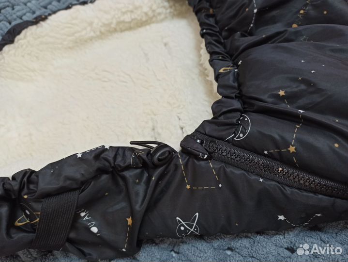 Зимний меховой конверт в коляску на овчине