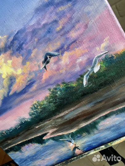 Картина маслом на холсте пейзаж «Летай»