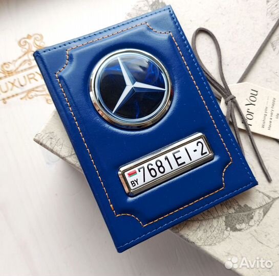 Обложка для автодокументов с лого и номером