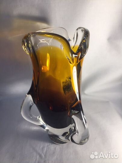 Ваза Чехия цветное стекло