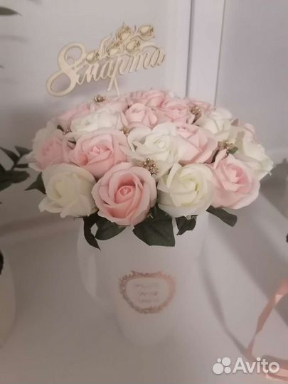 Букет из мыльных роз, подарок на 8 марта