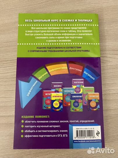 Книга по химии,школьный курс в схемах и таблицах